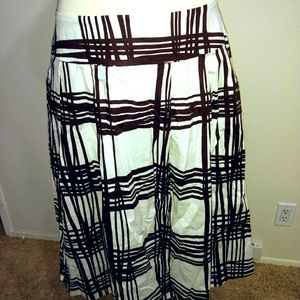 NWT Ashley Stewart A-line skirt with brown lattice pattern and pockets! sz 16